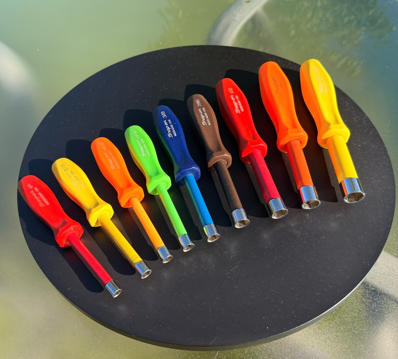 🇺🇸 Snap On Tools USA 9 pc SAE 1/4″ to 5/8″ Nut Driver Continuous Hollow Handle