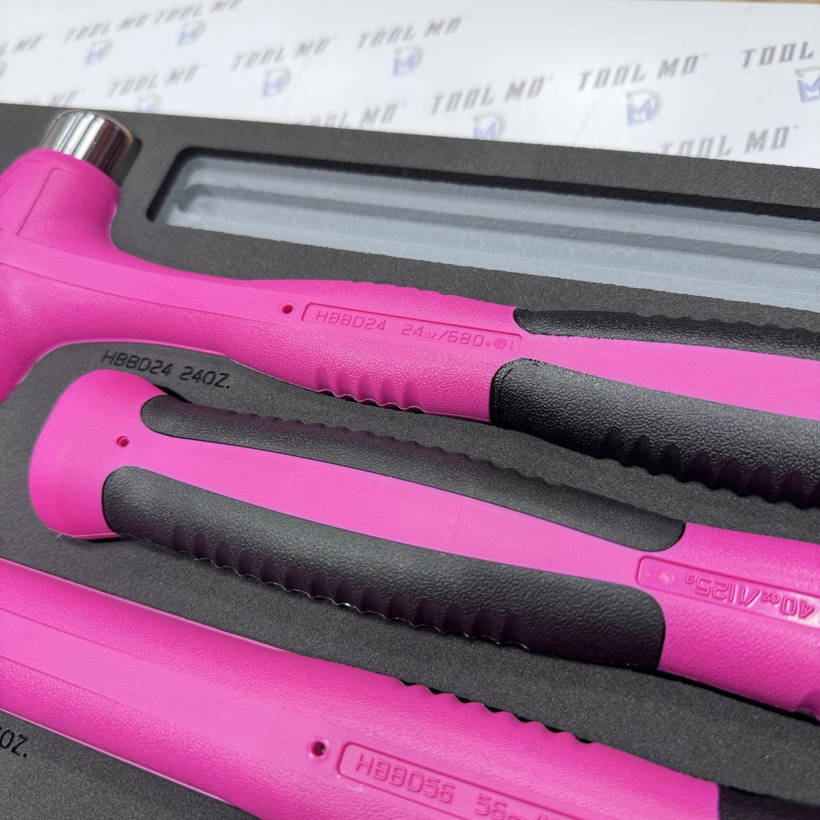 Snap-on Tools USA NEW 6pc ELECTRIC PINK Dead Blow Ball Peen Hammer Set HBBD6FEP