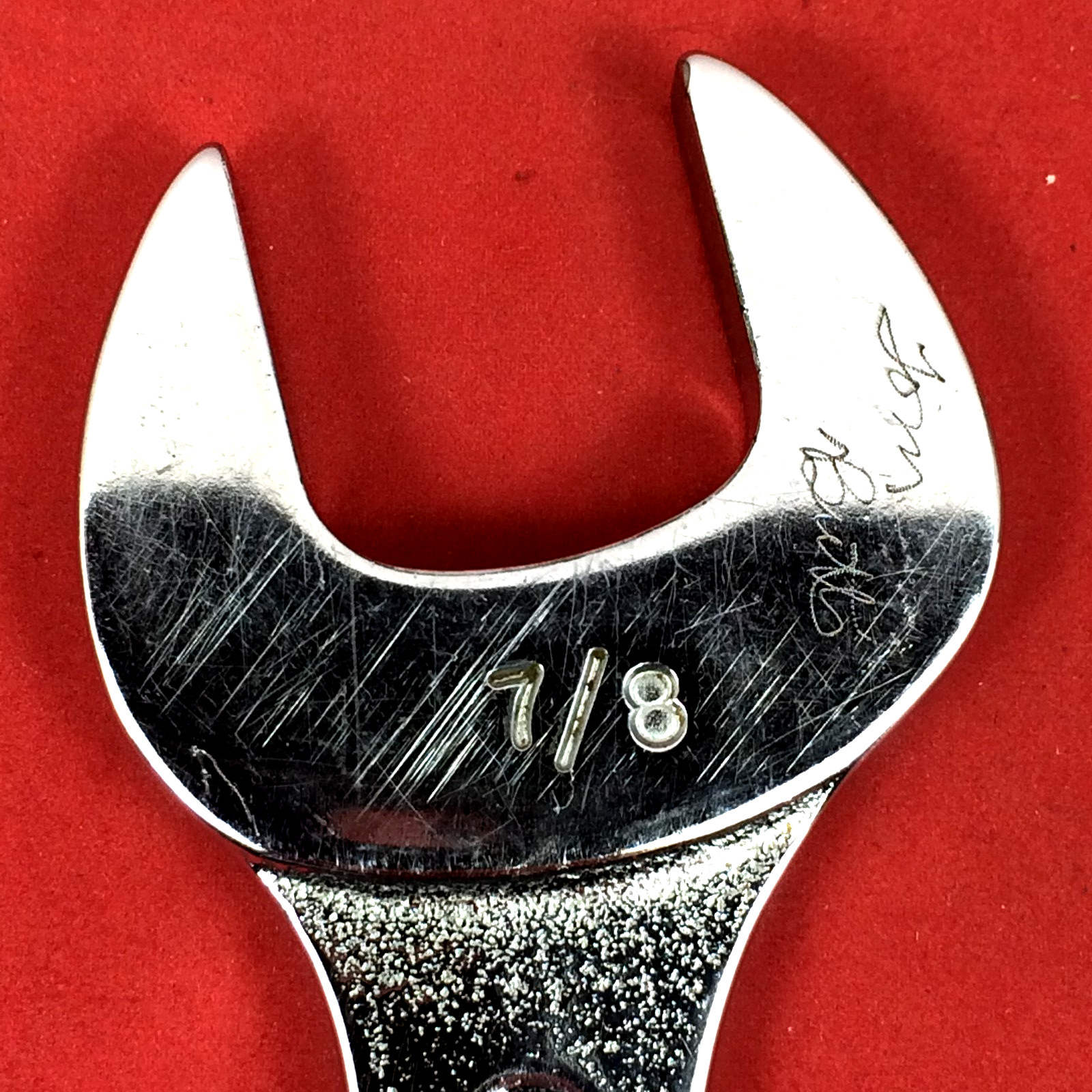 Snap-on 7/8″ x 15/16″ VS2830 SAE Chrome Open-end Wrench Underline Engraved