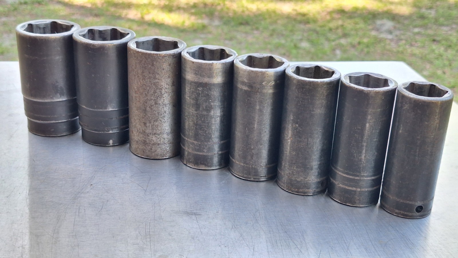 Snap On 1/2″ Drive 6-Point Metric Deep Impact Socket Set 36,34,32,30,29,27-15MM