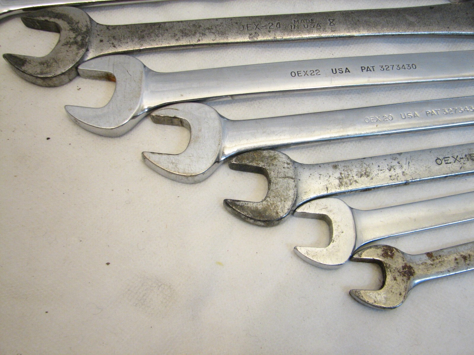 Set 9 Snap-On Combination SAE Wrenches 3/8″ to 1″ OEX 14-32 Open Box End
