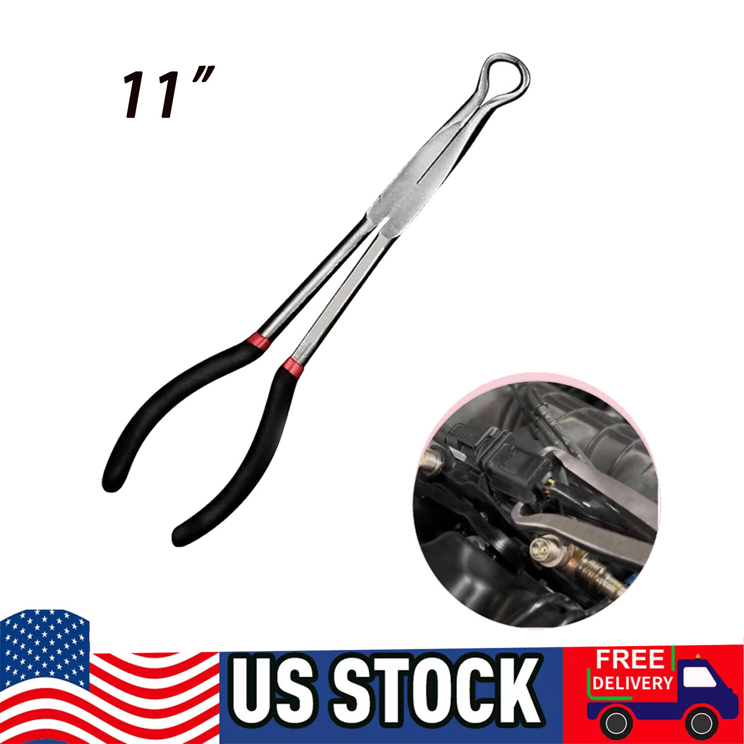 For Car Connectors 11″ Long Spark Plug Removal Pliers Electrical Disconnect US