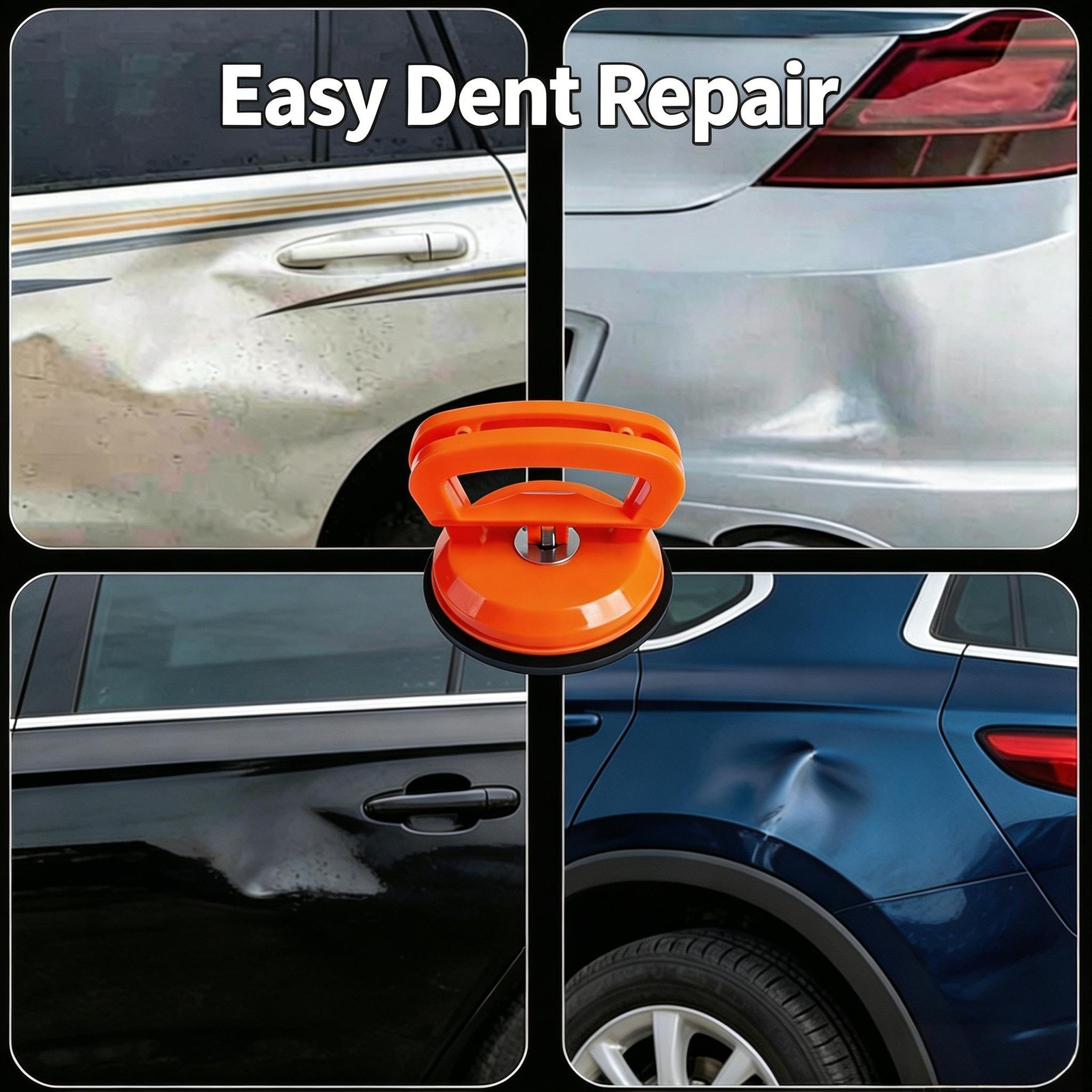 3PCS Dent Puller Suction Cup Set, ABS, for Car Body Dents