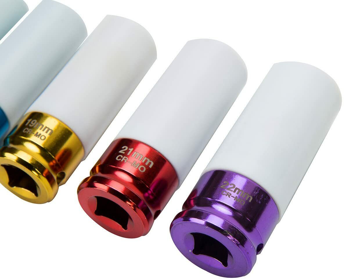 Non-Marring Thin-Walled 5PCS 1/2” Inch Impact Drive Lug Nut Socket 5-piece 1 set
