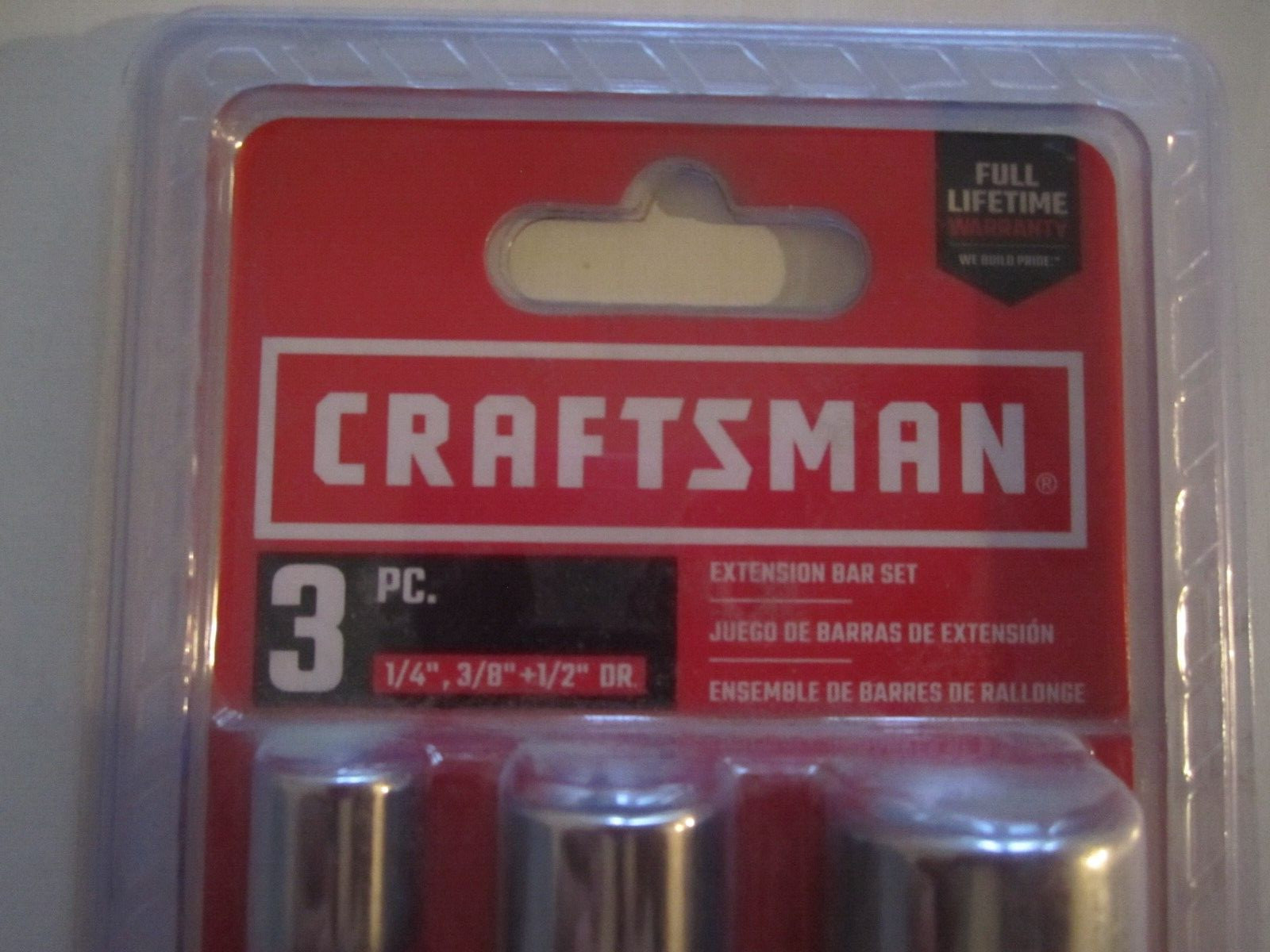 NEW Craftsman CMMT34533 6″ Extension Bar Set 3 pc 1/4, 3/8 and 1/2″ drive SAE