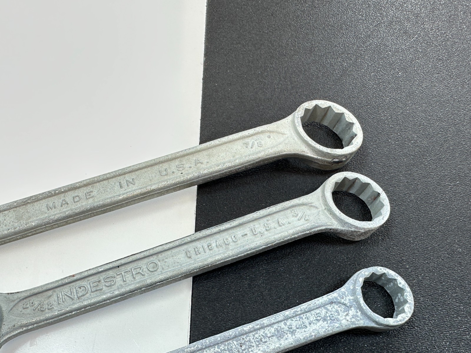 🇺🇸 Indestro Tools USA Select Steel 5pc Double Box End SAE 3/8-7/8” Wrench Set