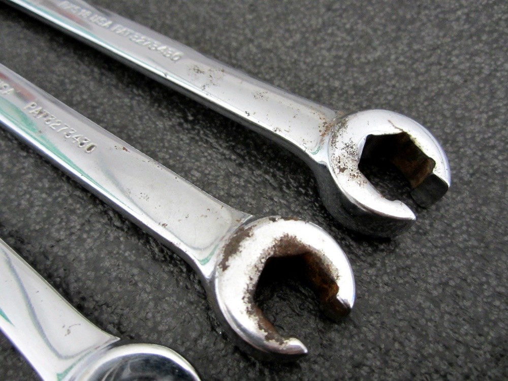 Vintage Snap-on 4pc SAE Flare Open Combination Wrench Set RXS605 USA 🇺🇸