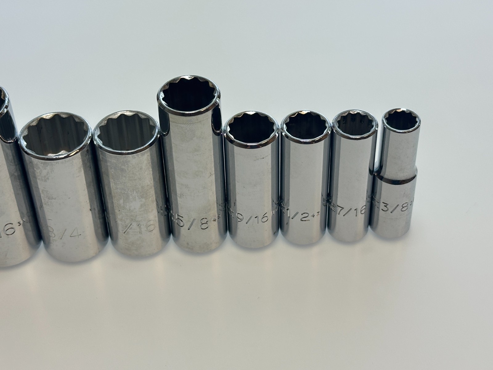 🇺🇸 PROTO Tools USA 11pc SAE 3/8-1″ Deep Socket Set, 3/8” Drive, 12 Point (NOS)