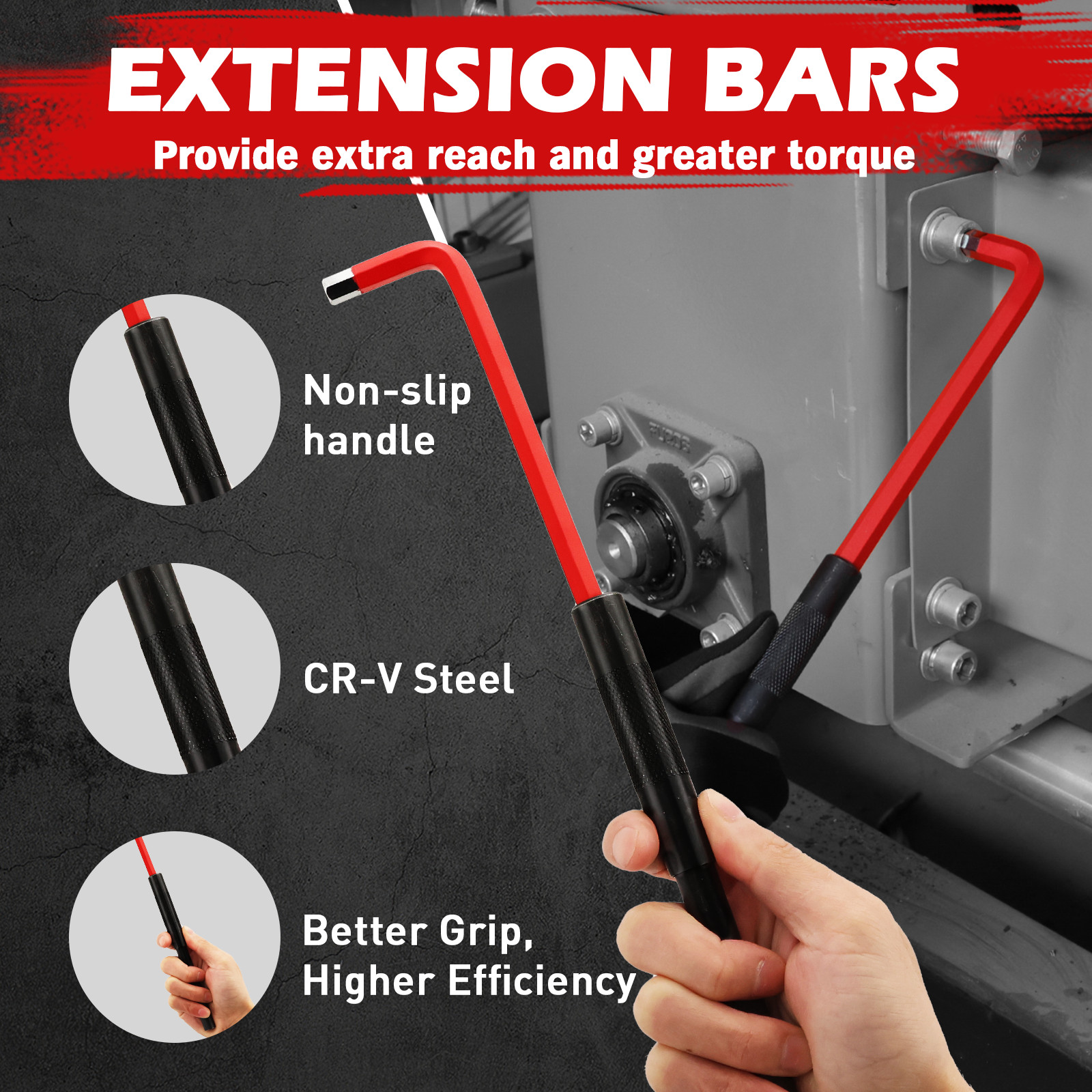 30PC Hex Torx Key Set Ball End Allen Wrench Grip Handle Extension Bar S2 MM Inch