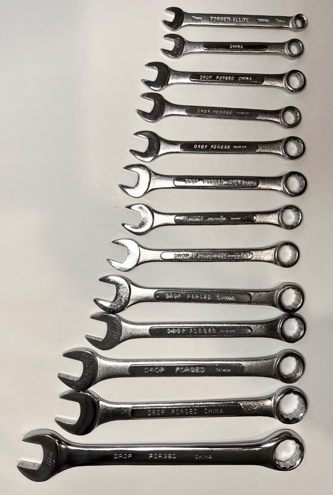 Lot of 13 vintage Mechanic Wrench set 7mm – 17mm TATOOLS Thorsen Great Neck