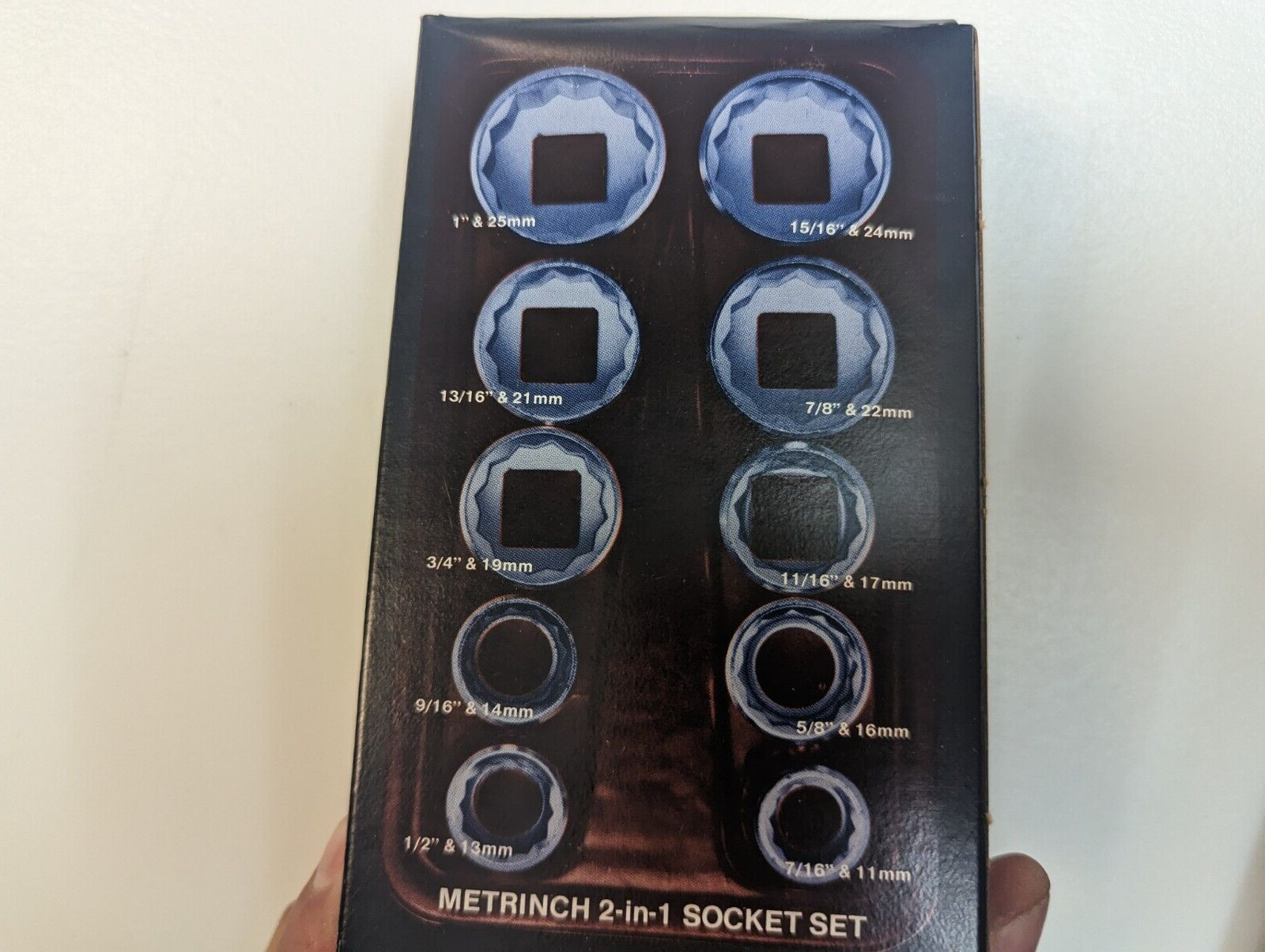 Vintage NOS Original Metrinch USA 20 pc 1/2 3/8 Drive 12 Pt Socket Set Metric SA