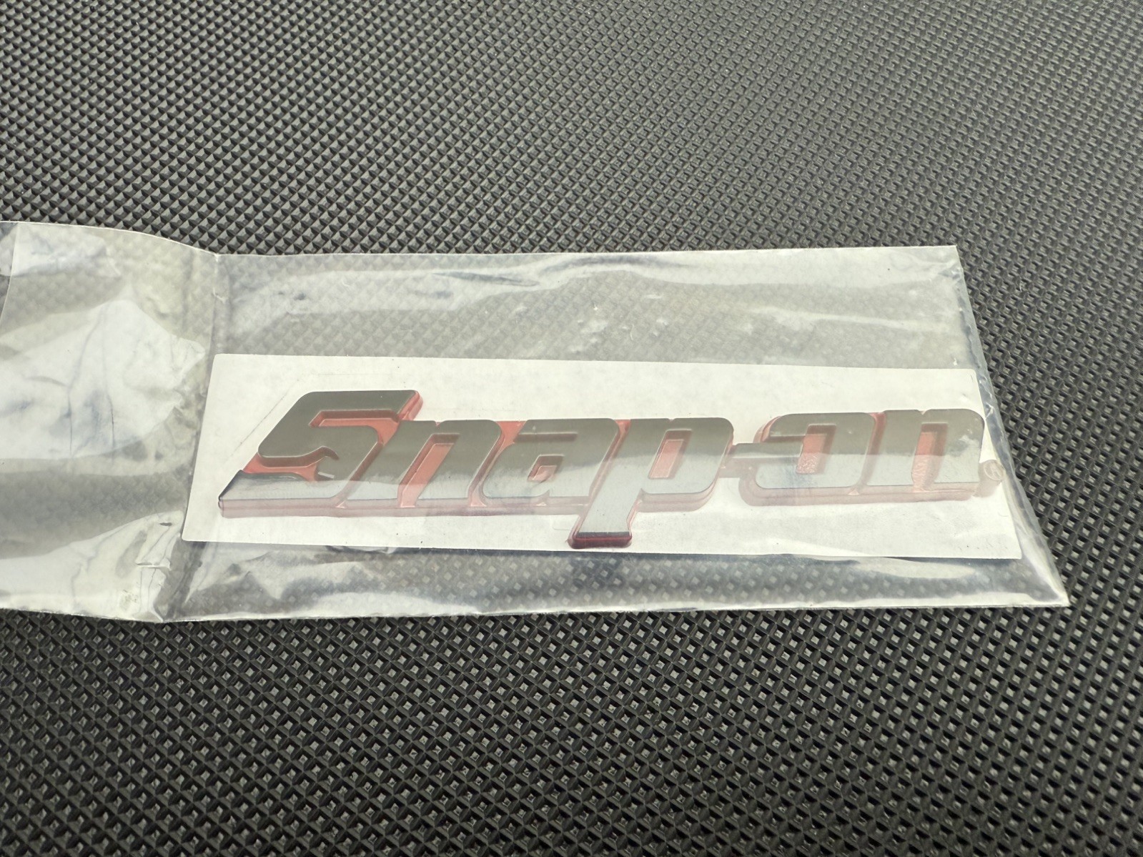 Snap On LOGO 5” Black metal Toolbox Roll Cab Badge Logo Emblem Sticker Decal