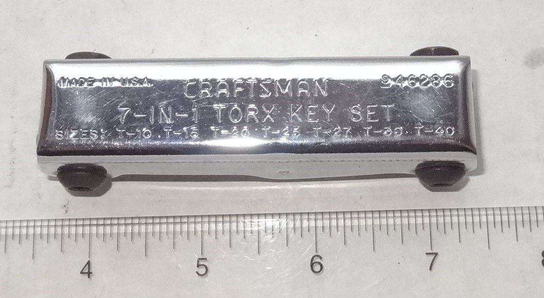 Craftsman 7 in hand torx key set t10 t15 t20 t25 t27 t30 t40 last one nos USA