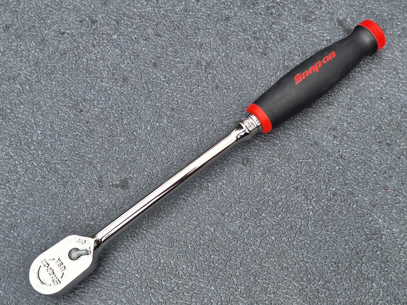 NOS 2019 Snap On FHL80 3/8″ Dr RED Soft Grip Long Fixed Head Ratchet NEW