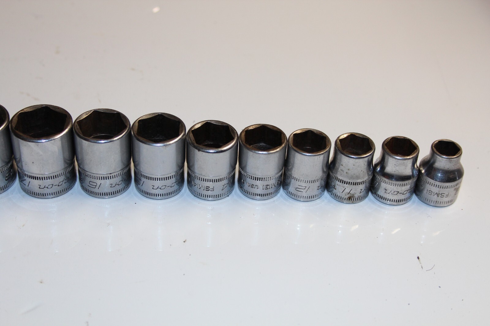 SNAP-ON TOOLS 3/8″ DRIVE 6-Point Metric Shallow Socket SET 14pcs USA