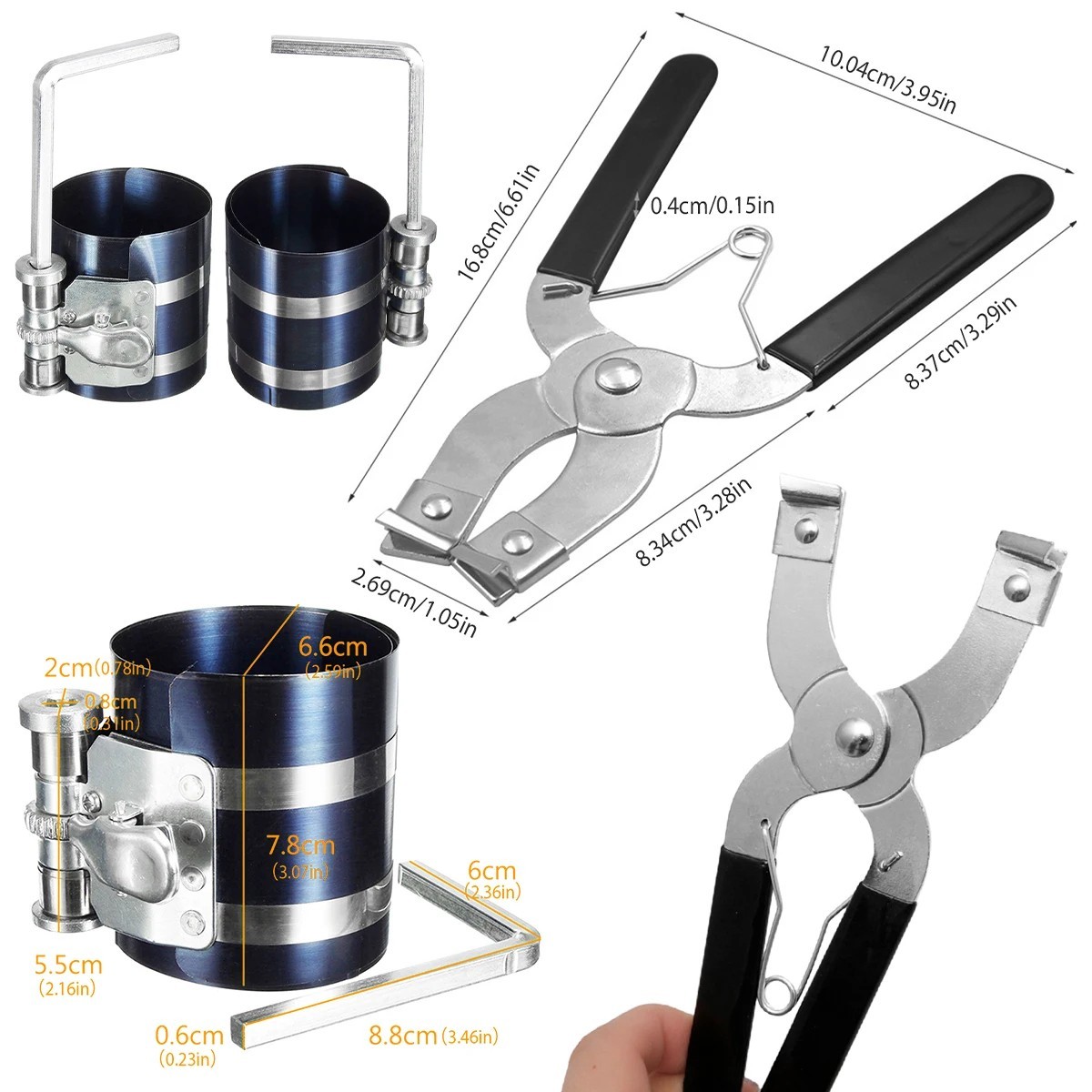 Piston Ring Compressor Plier 53-175mm Engine Ring Installer Expander Tool