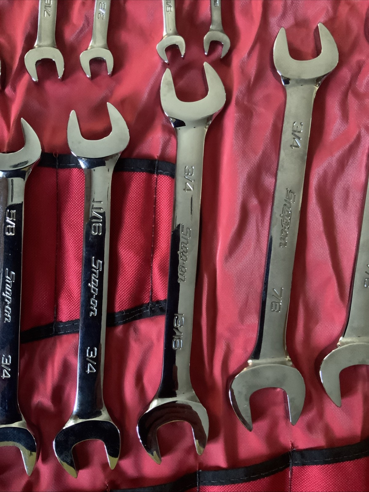 Snap On Double Open End Wrench Set, Big Set, 1/4 – 1 5/8….missing 1 In Set