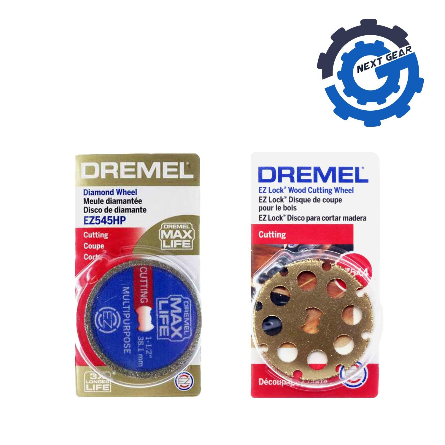 SET OF 2 NEW Dremel Max Life EZ545HP 1-1/2″ Diamond EZ544 WOOD Cutting Wheel