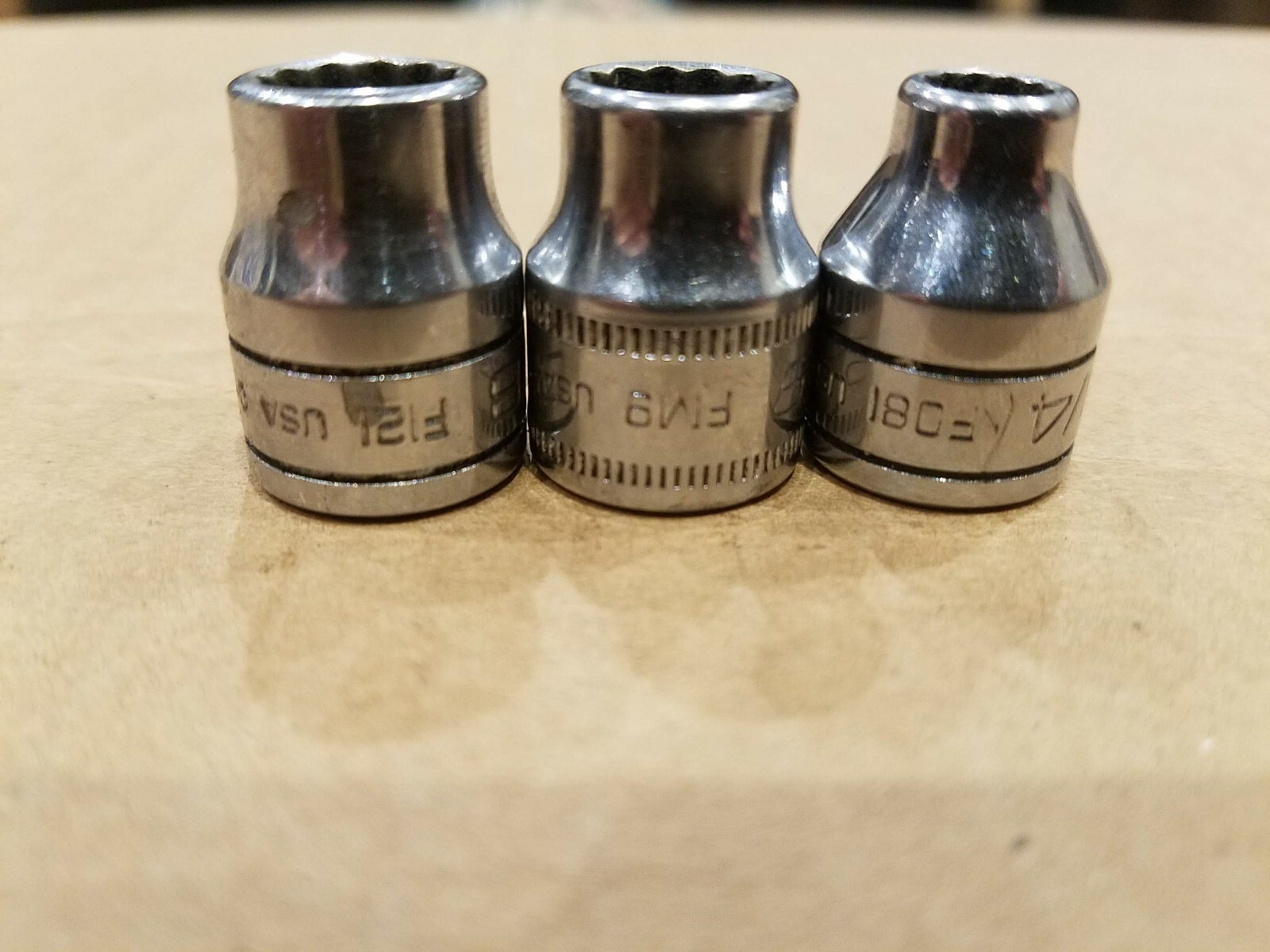 Snap-on F121 FM9 F081 3/8″ Drive 12-Point SAE 3/8″ 1/4″ 9 mm 3pcs
