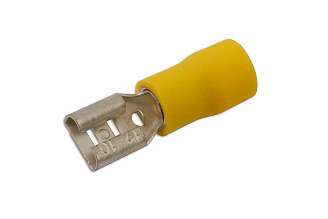 Connect 30212 Yellow Female Fully Ins. Push-On 6.3mm Pk 100