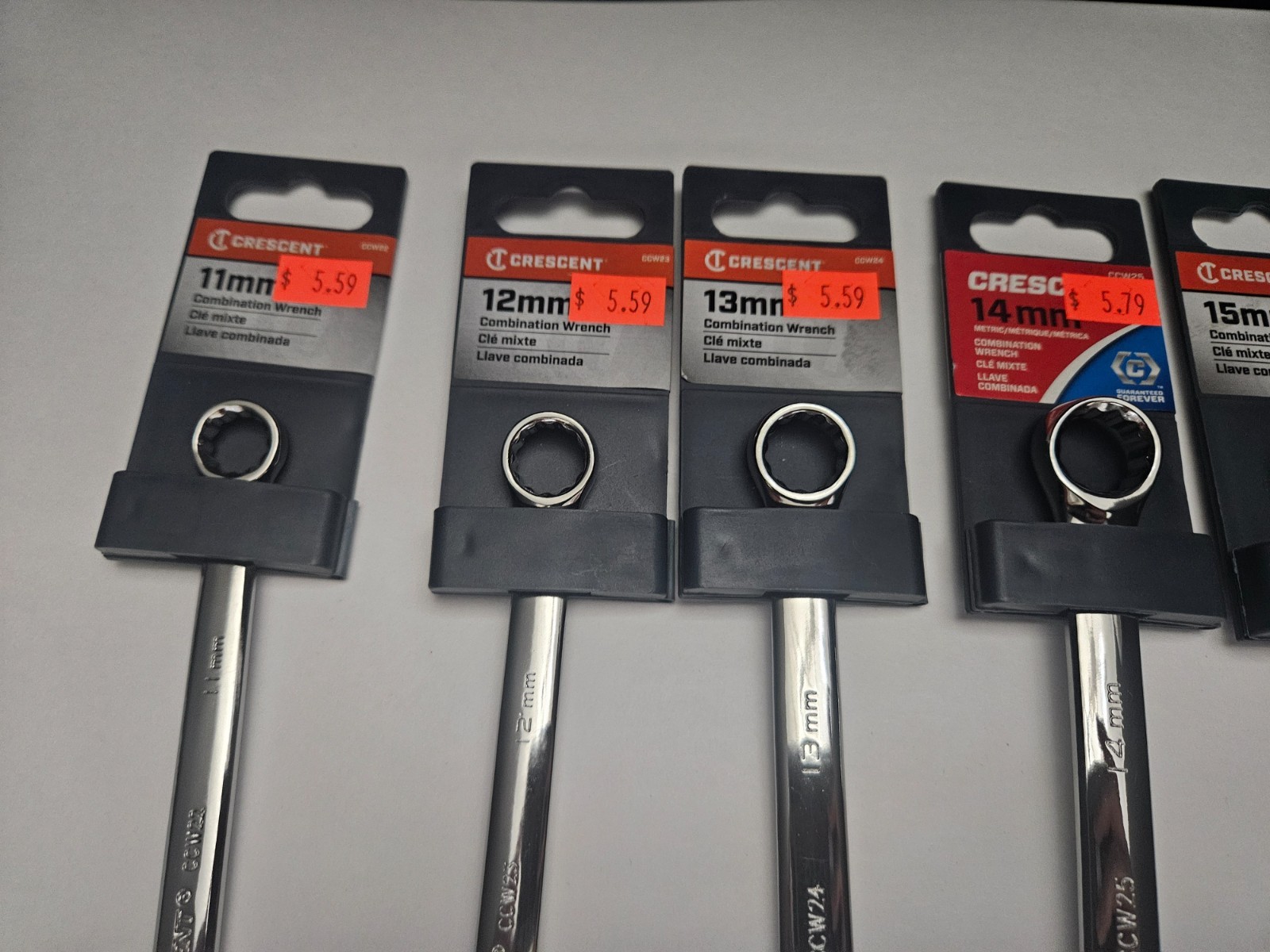 CRESCENT #CCW SERIES 15 PC METRIC 12 PT COMBINATION WRENCH SET 7MM-9MM 11MM-22MM