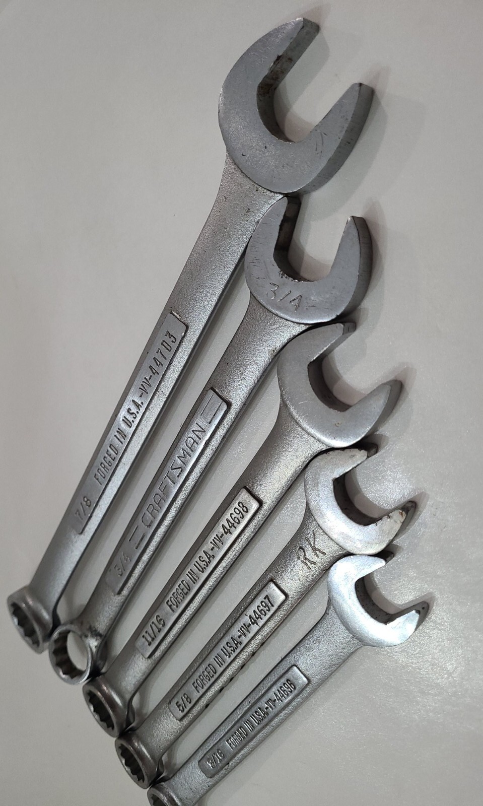 Vintage Craftsman Standard Combination Wrench Set VV Series 12 Piece 3/4-1/4 7/8