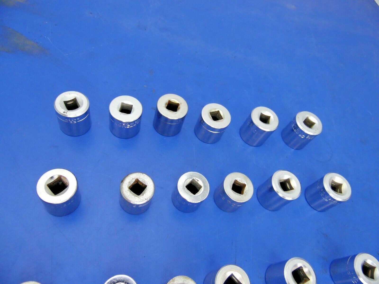 Craftsman 3/8″ Drive SAE Shallow Sockets,Lot of 37,USED,See Below for Sizes