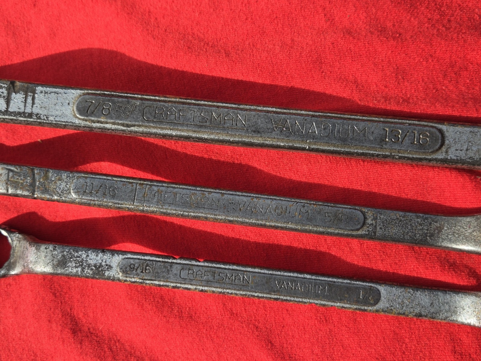 Vintage 1930’s Craftsman 3pc SAE Offset Box End Wrenches CI Made in USA