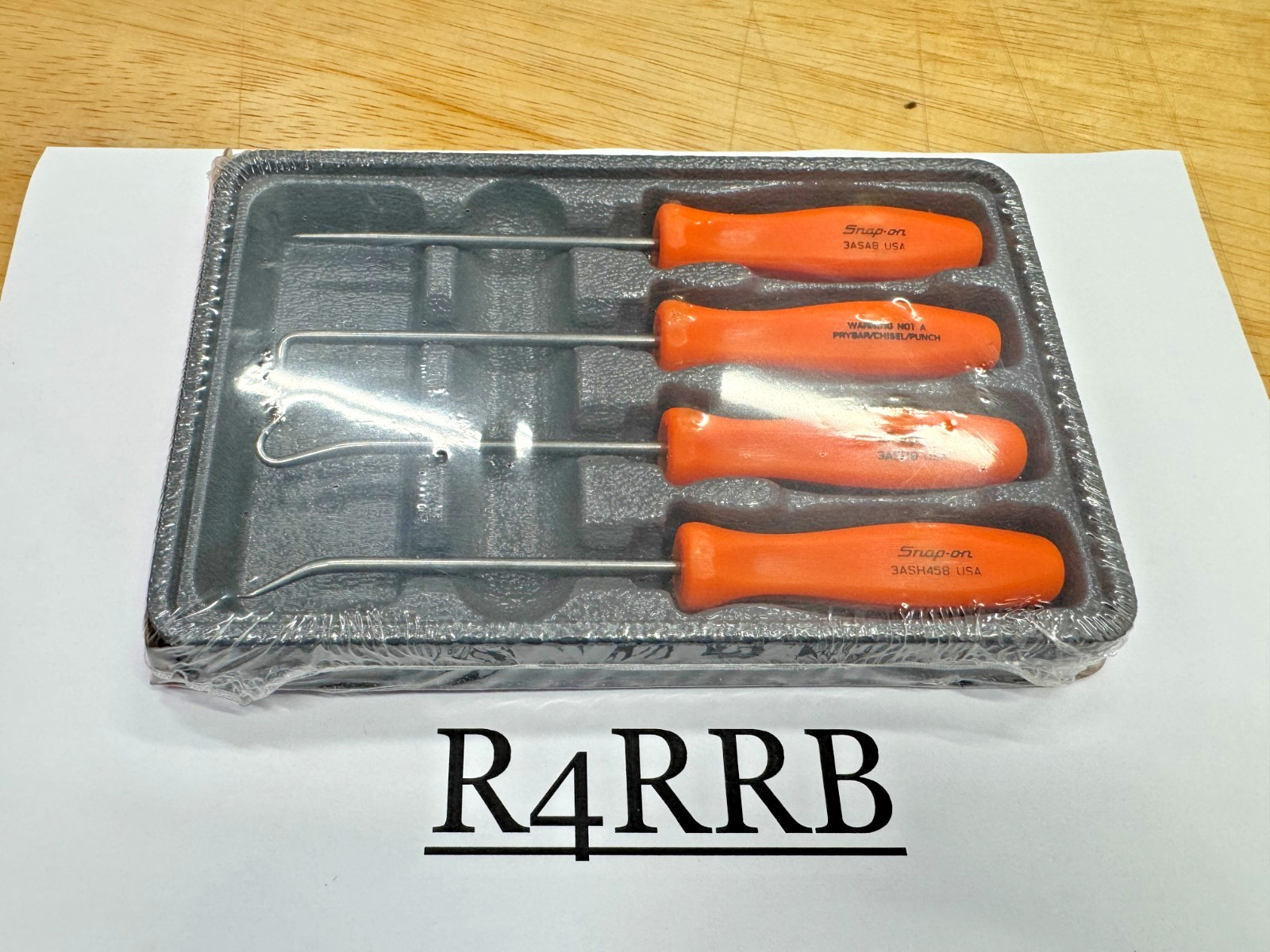 Snap-on Tools USA RARE NOS ORANGE Mini Hard Handle Awl Hook Pick Set ASA204BO