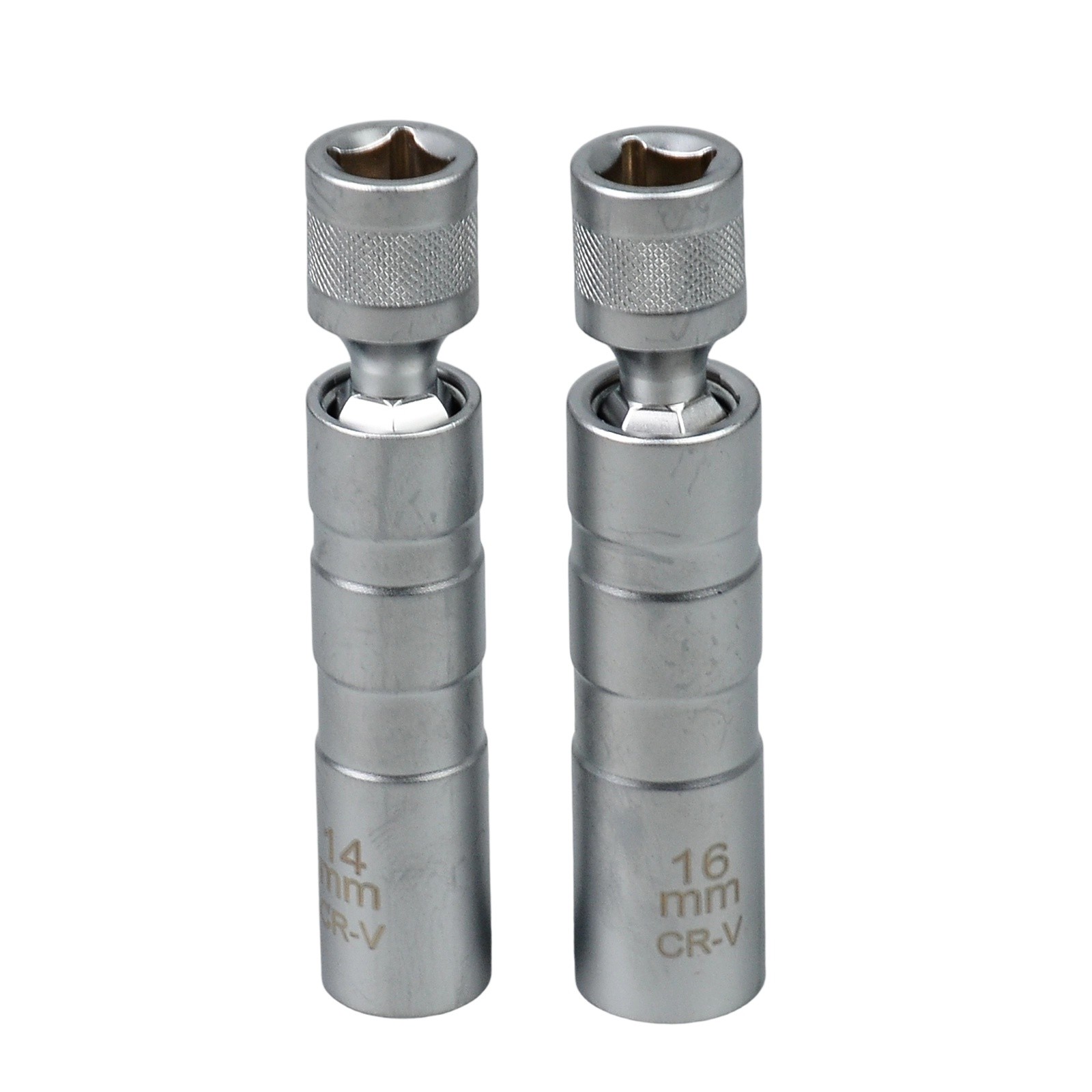 14mm & 16mm Thin Wall Magnetic Swivel Spark Plug Socket 12-Point Removal Tool