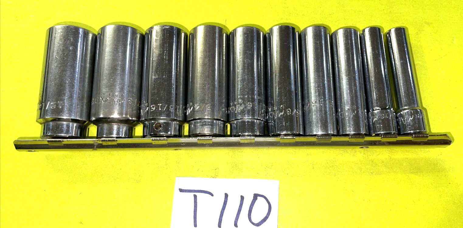 MAC TOOLS 10 PIECE 3/8 DRIVE DEEP SAE SOCKET SET 3/8 TO 15/16 SHIPPED FREE IN US
