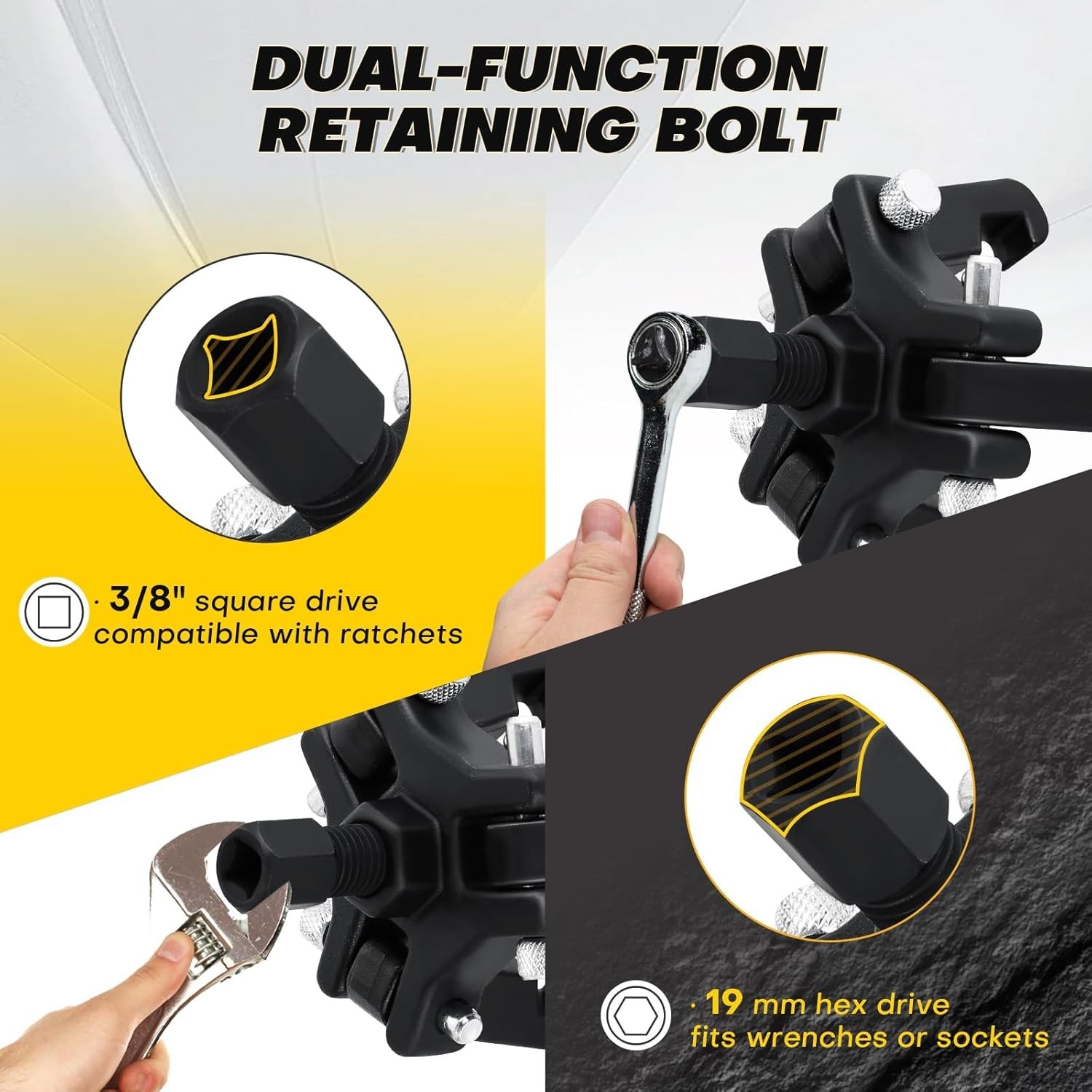 3 Jaw Harmonic Balancer Puller Kit; Crank Pulley Removal Tool Set