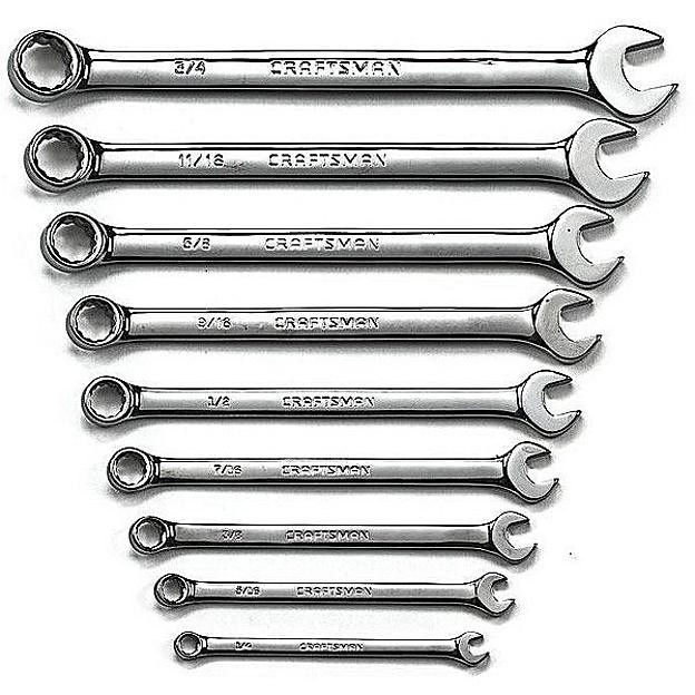 Craftsman 18-Piece Polished Wrench Set 12pt STANDARD METRIC #9-47238 & 9-47238