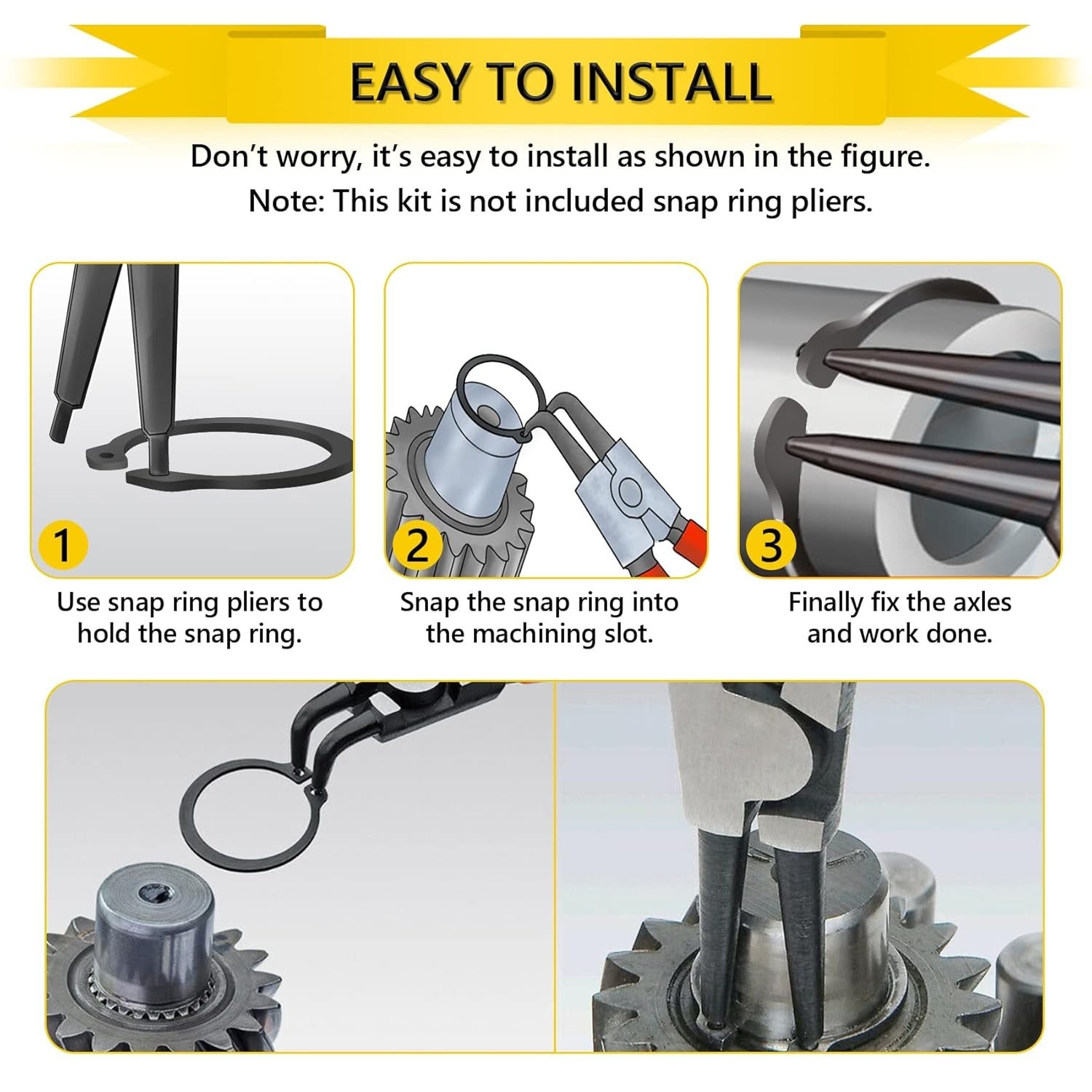 Versatile 325Pcs Circlip and C-Clip Set for Automotive and Machinery Use