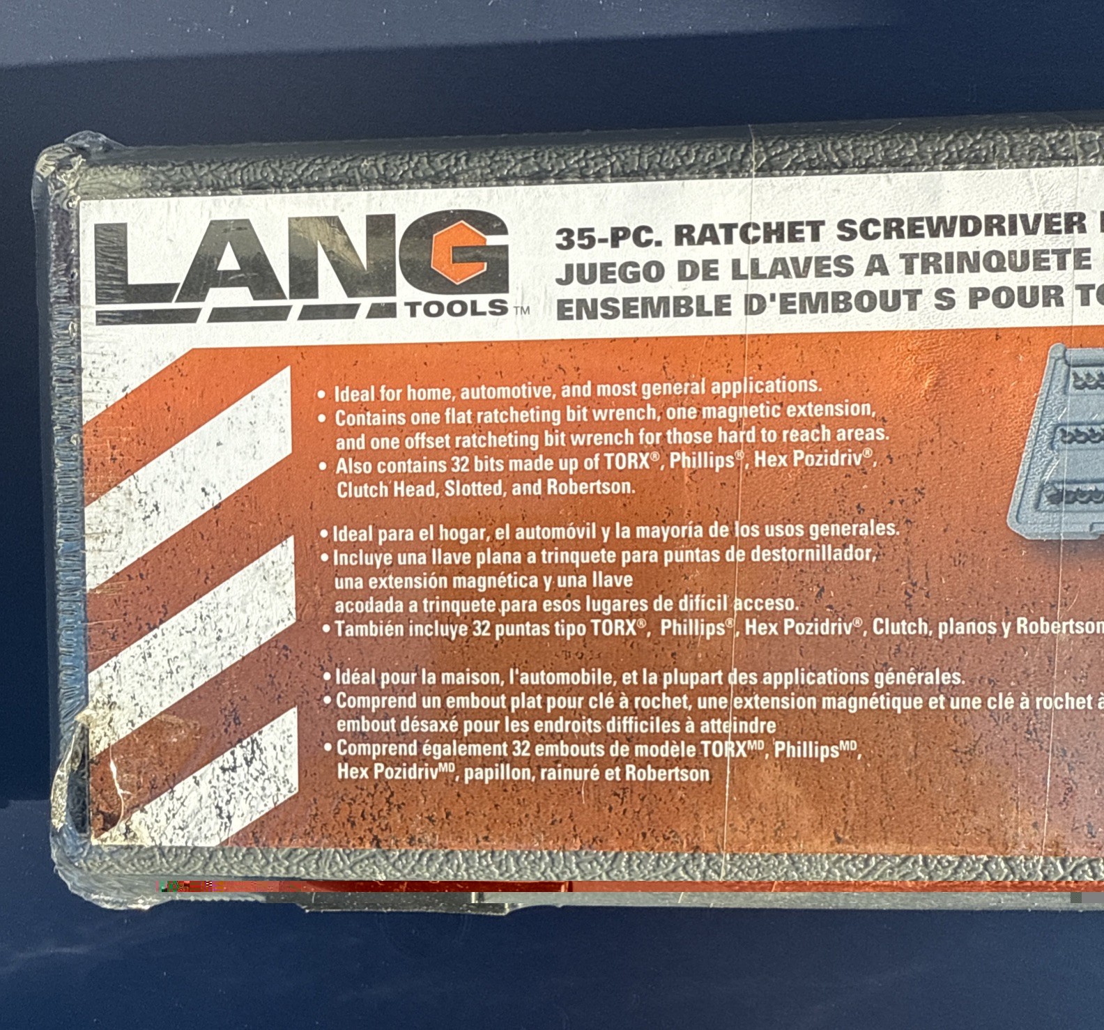 Lang Tools 35pc Ratcheting Screwdriver Bit Wrench Set 5457 USA NEW
