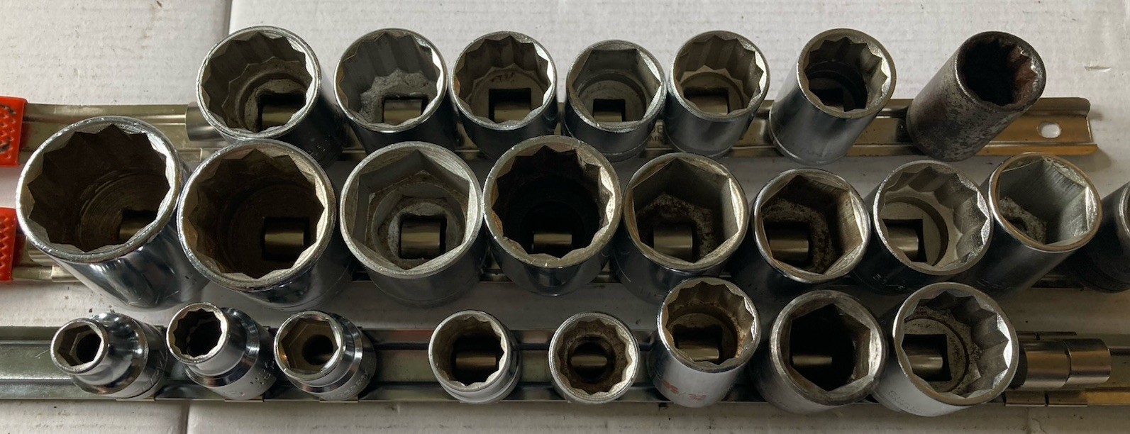 1/2” Drive Socket Set SAE & Metric, with Extras, 32 Pieces, Incomplete