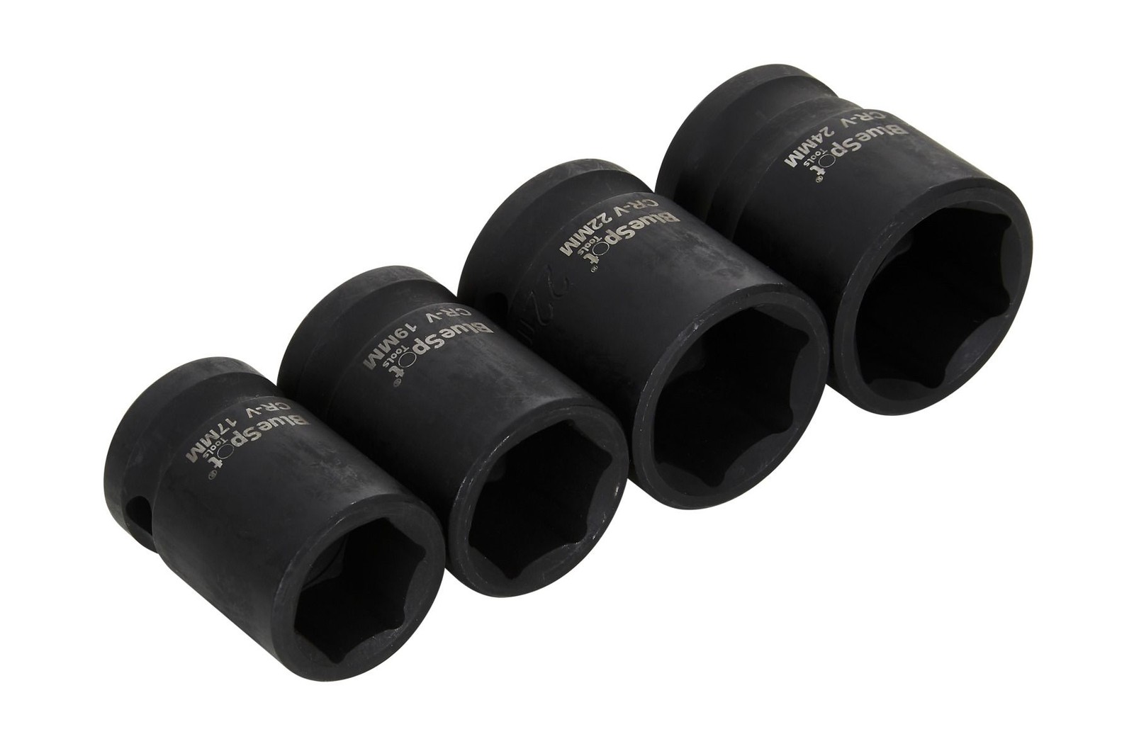 Blue Spot Tools 01650 4 PCE 1/2″ Metric Shallow Impact Sockets (17-24MM)