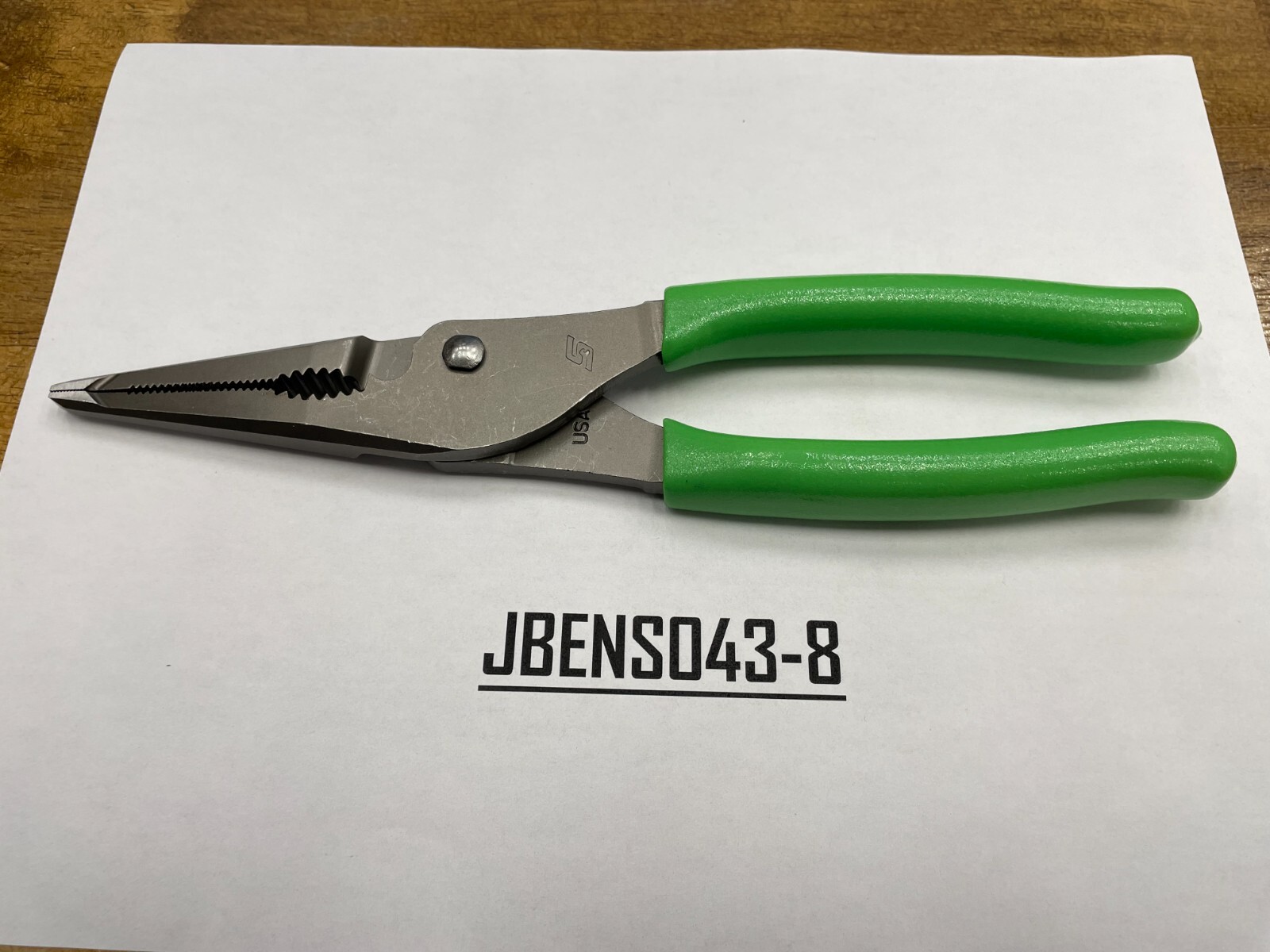 Snap-On Tools USA NEW GREEN 9″ Soft Grip Long Nose Slip Joint Pliers LN47ACFG