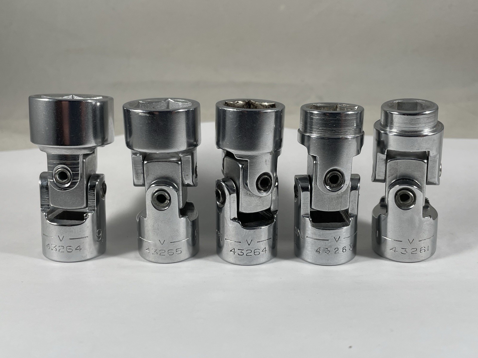 Vintage Craftsman USA 3/8” Drive, Swivel Socket Lot Of 5, 3/8 1/2 9/16 5/8 11/16