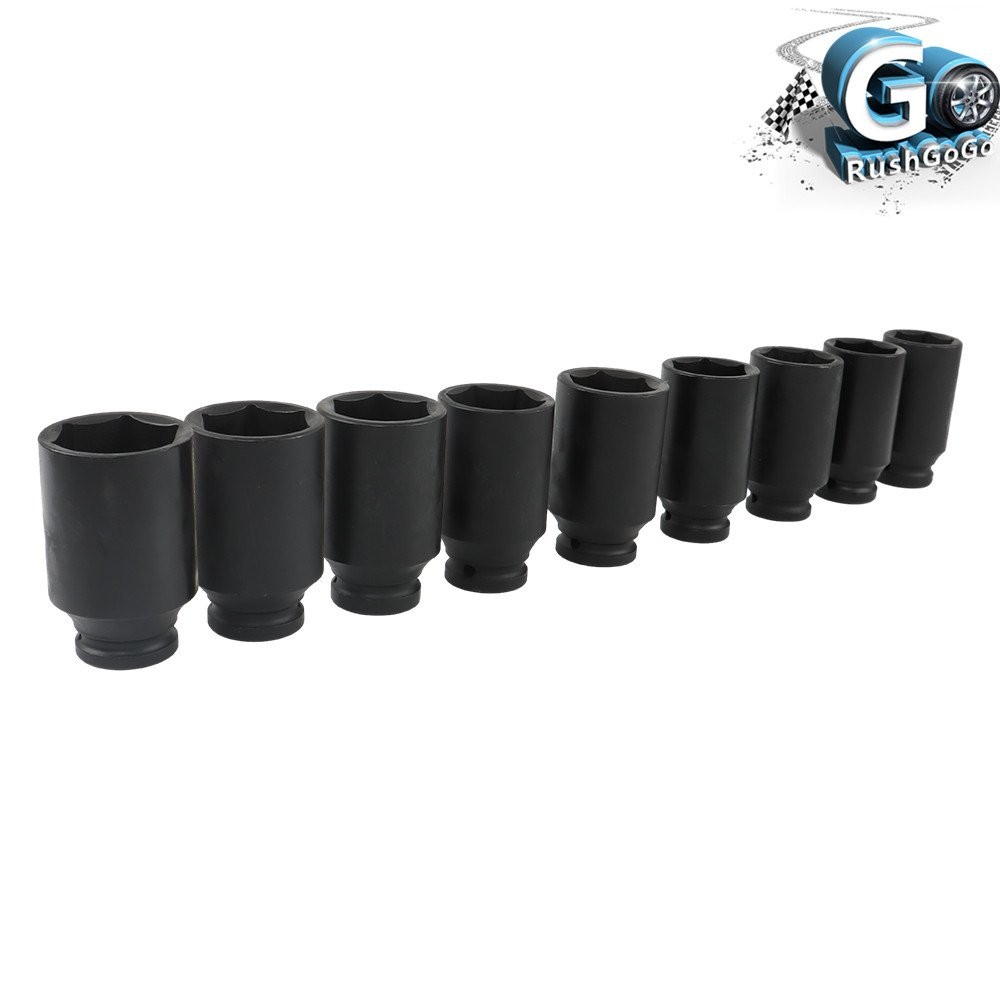 Deep Impact Socket Tool 9PCS Set 1/2″ Drive Metric Axle Hub Nut Socket 29-38mm