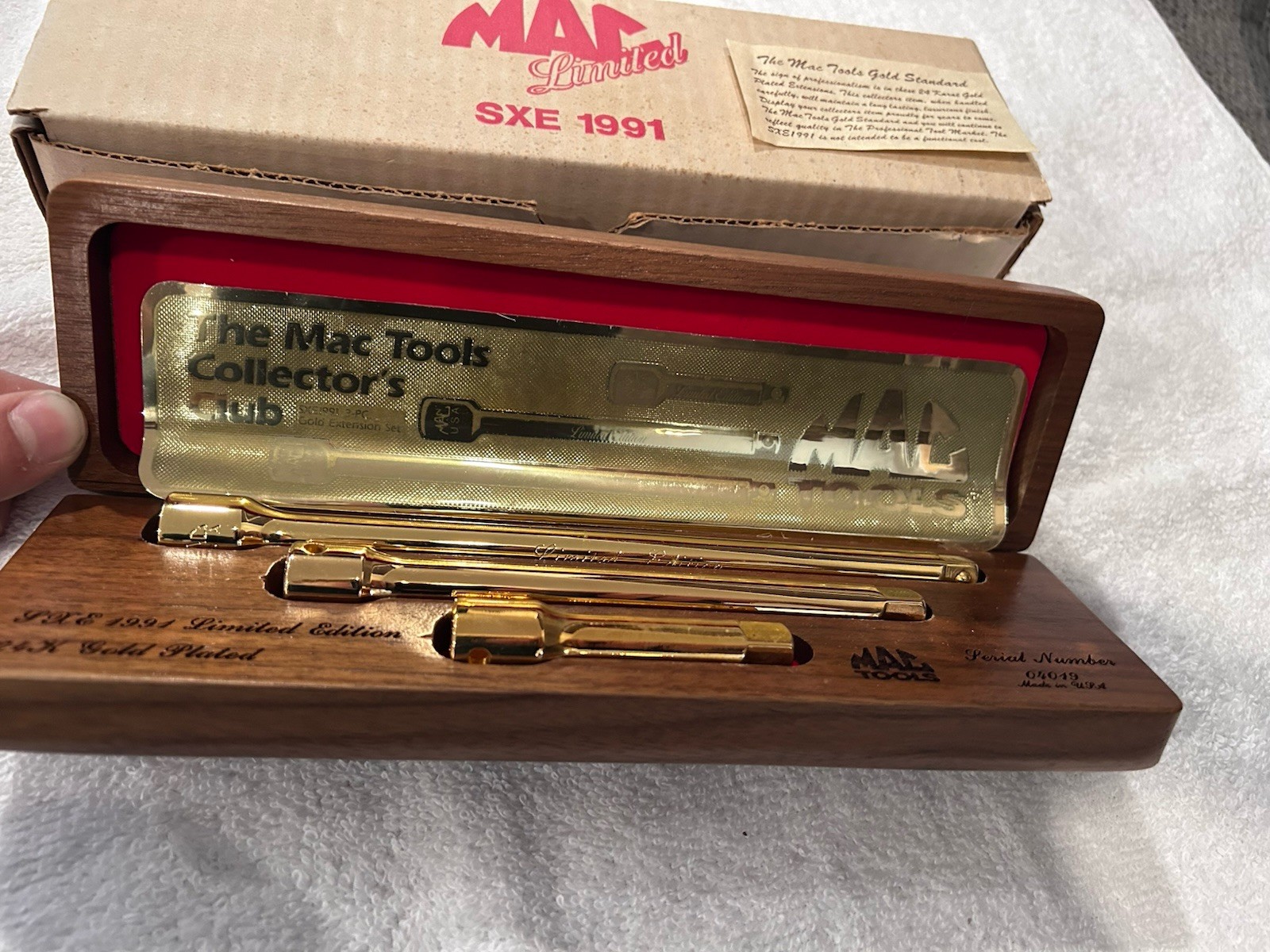 MAC TOOLS 1991 Limited Edition 24k Gold Plated 3 piece Extension Set
