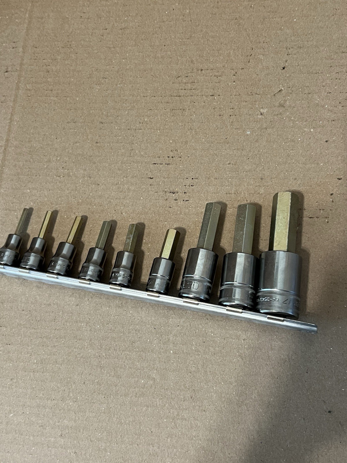 CAT/ Snap-on 9 Piece Standard Hex Bit Socket Driver Set 4-19mm