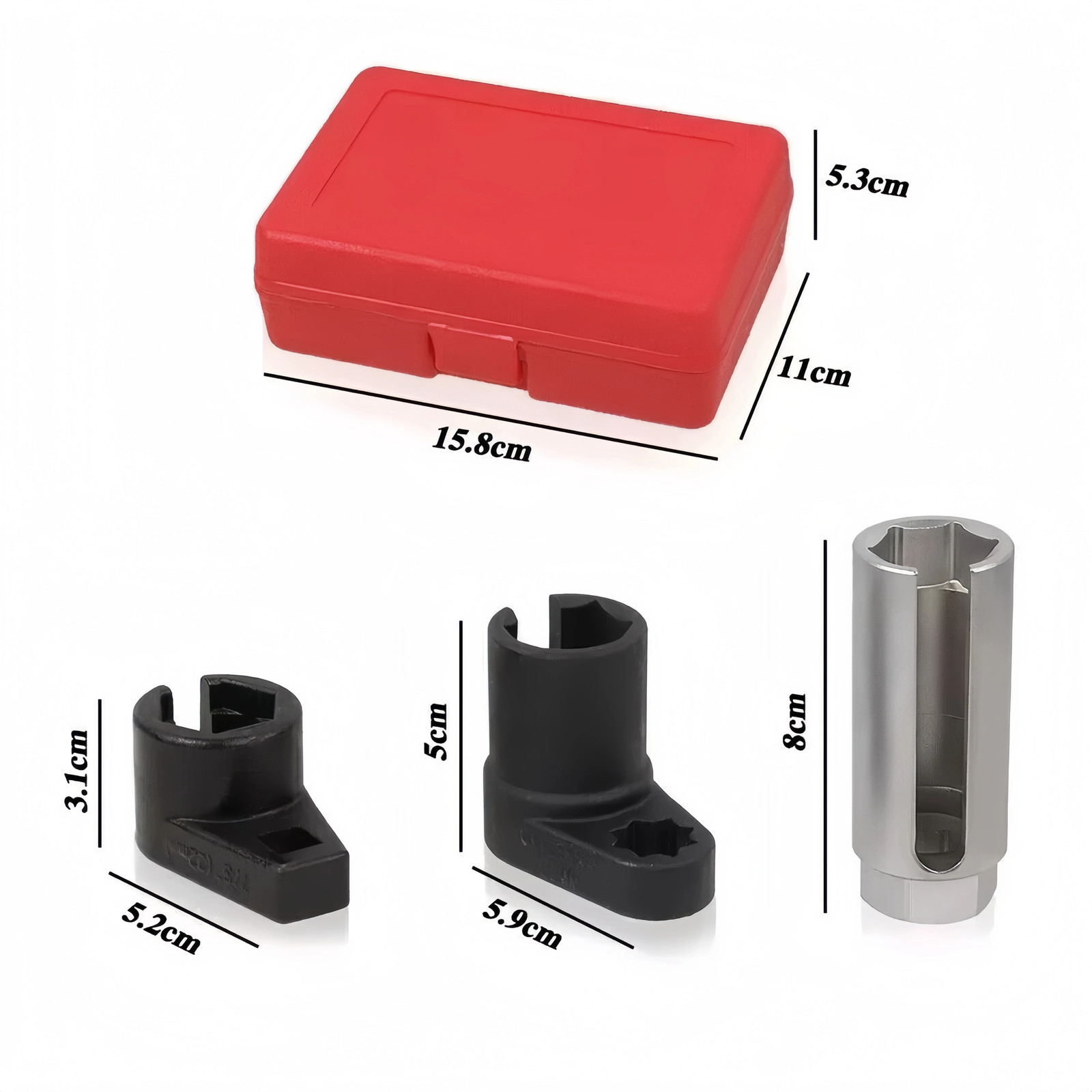 5Pcs Oxygen Sensor Socket Vacuum Wrench O2 M12 M18 Tool Renew Thread Chaser Set