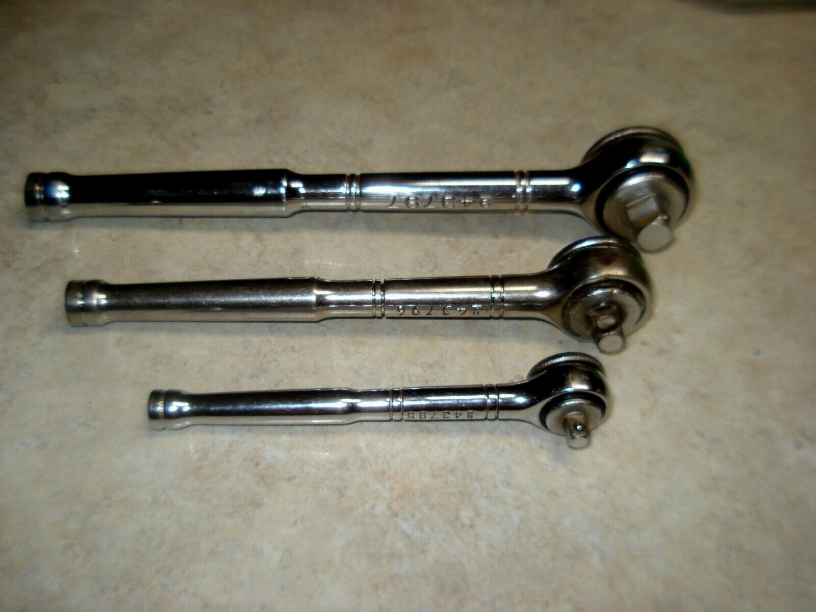 Craftsman 3pc Thumbwheel Ratchet Set 1/4″ 3/8″ 1/2″ 43795 43796 43797 NL 77