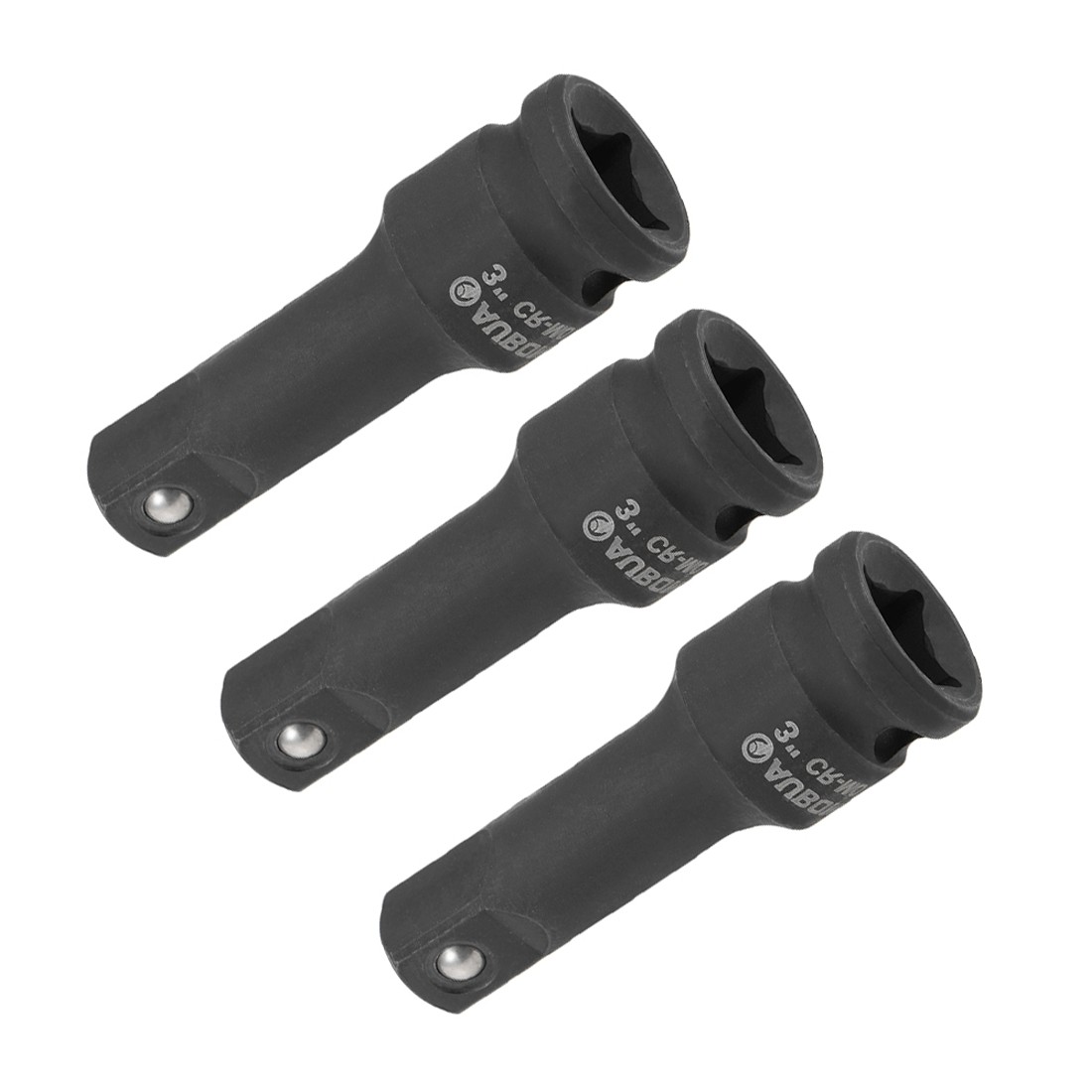 3 Pcs 1/2-Inch Drive by 3-Inch Impact Extension Bar High Carbon Steel