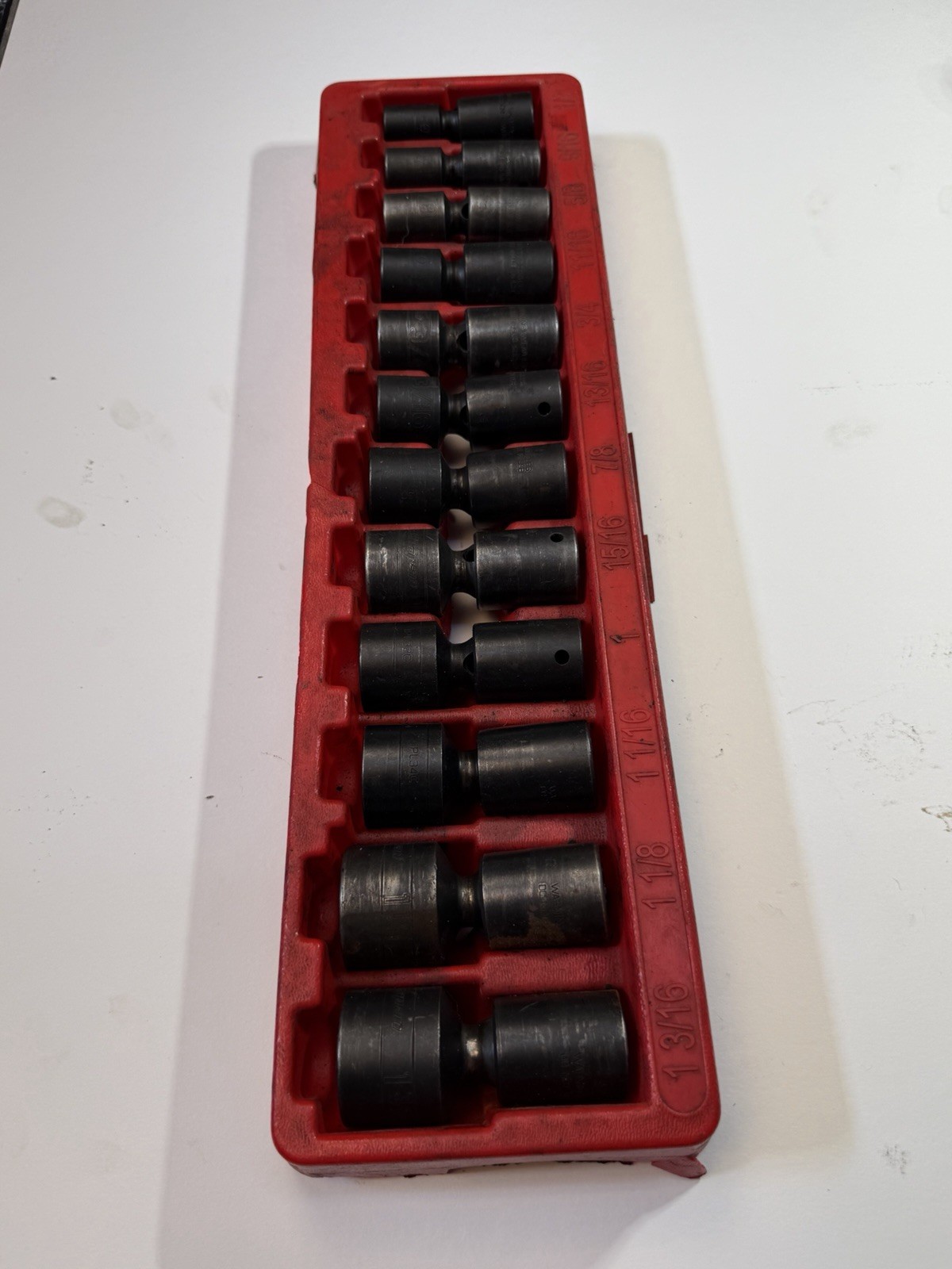 Snap On 12 Piece SAE 1/2” Shallow Swivel Impact Socket Set
