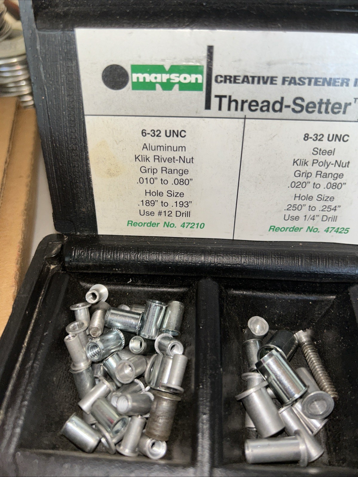 Marson Thread Setter Klik Poly-Nut Kit Steel & Aluminum #34501