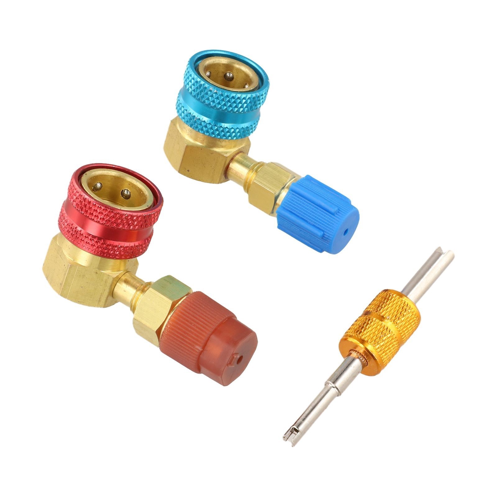 90 Degree Side Quick Coupler Adapter Kit Brass for R1234YF to For R134A Systems