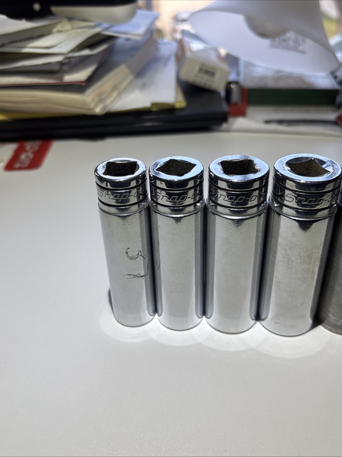 Snap On Tools 1/2″ DEEP SAE 5/8”»- 15/16″ Socket Set Lot 12-PT 🇺🇸