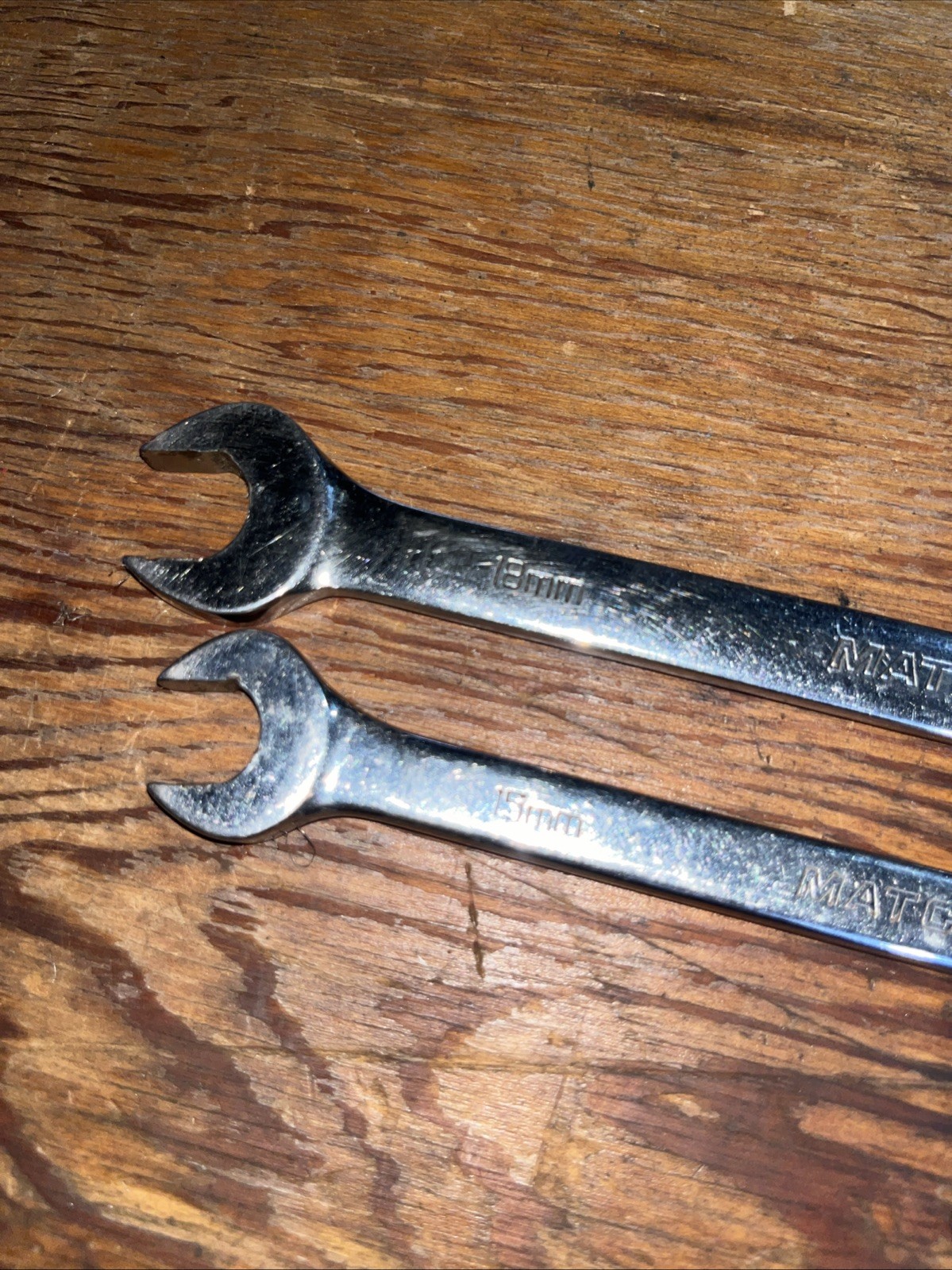 Matco Wrench Set Of 2 MCL18M2 18mm And MCL15M2 15mm Open Box End